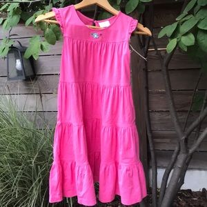 Girls pink dress with flowers on top